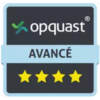 Badge Opquast avance.