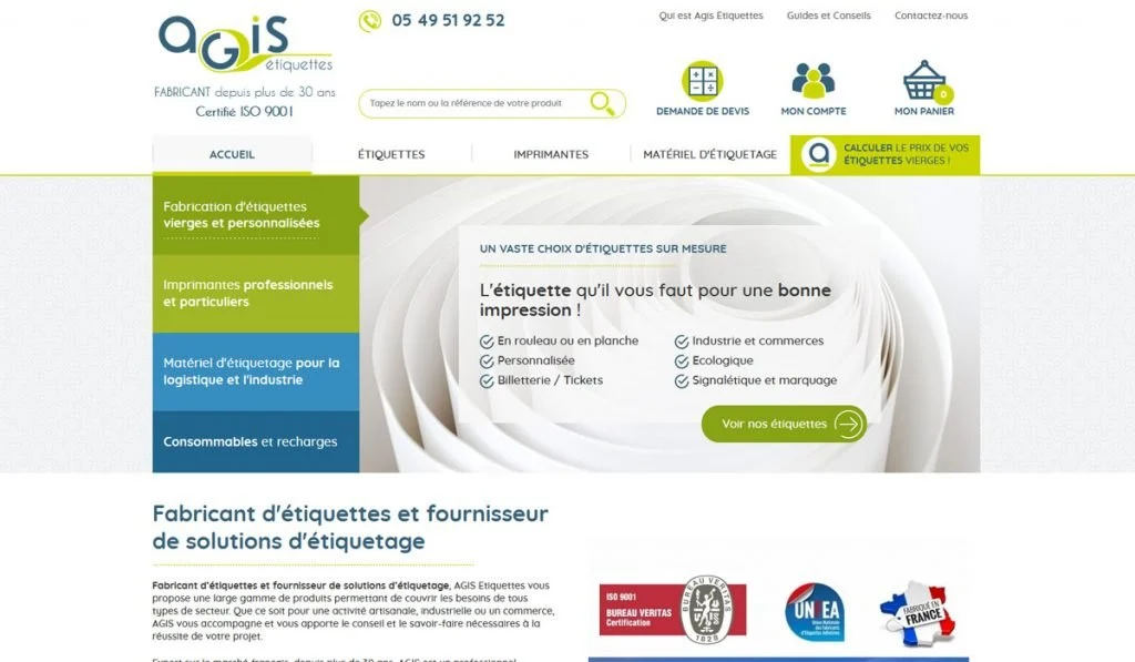 Page accueil agis etiquettes.