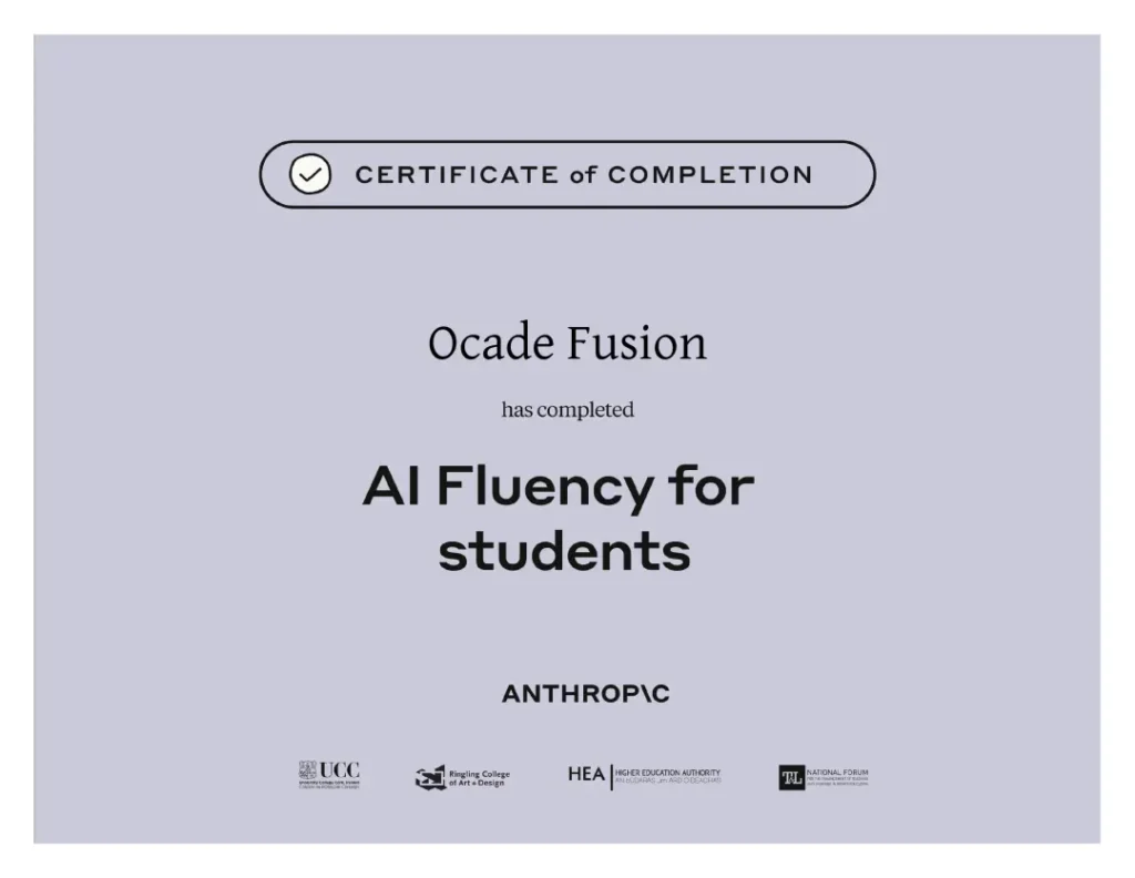 Certification Anthropic AI Fluency for students