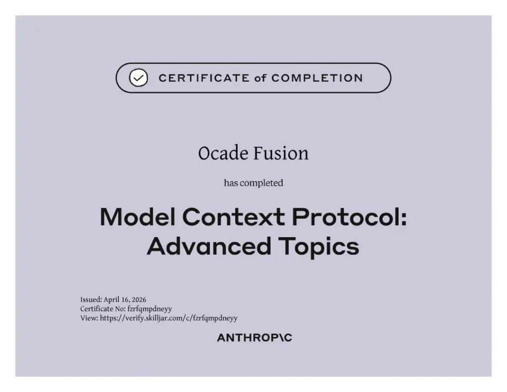 Certification Anthropic Model Context Protocol : Advanced Topics