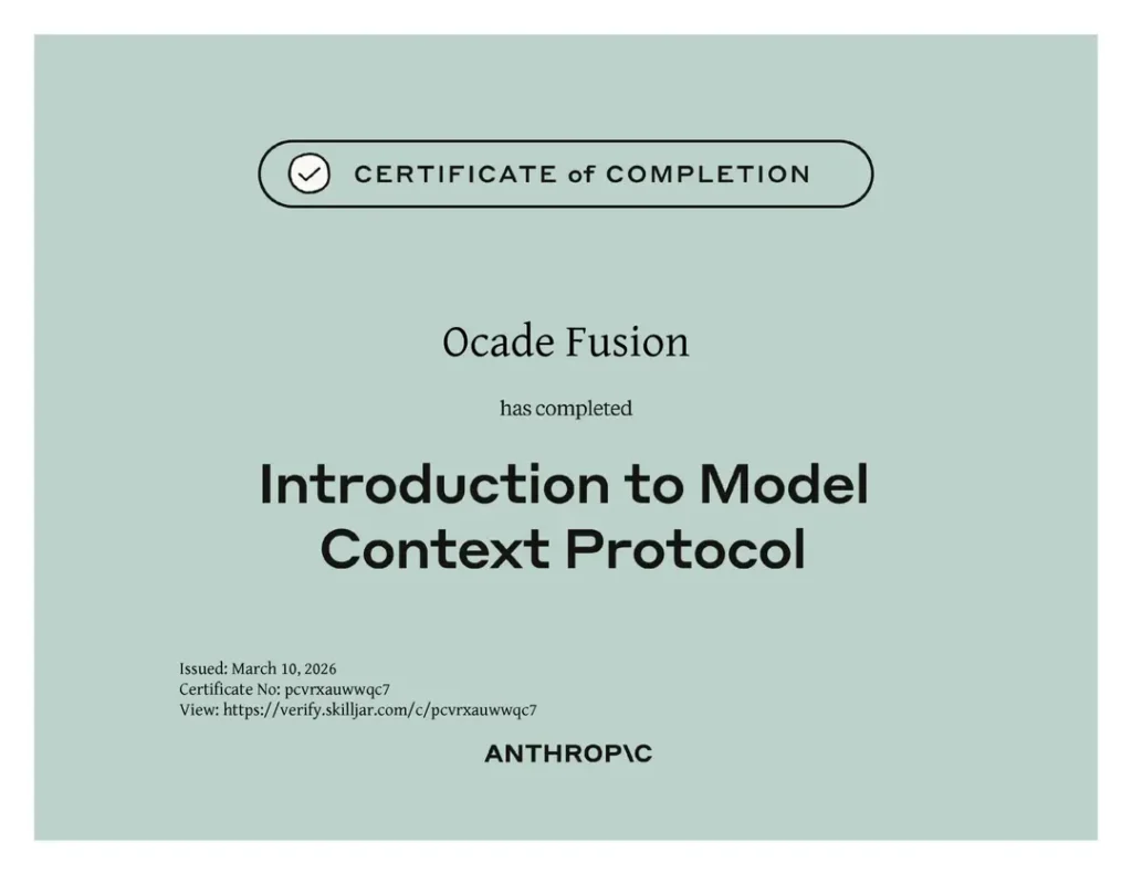Certification Anthropic Introduction to Model Context Protocol