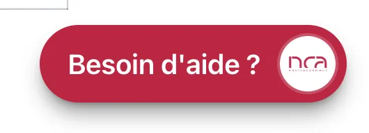 Bouton flottant « Besoin d’aide ? » d’Ocade RAG Chatbot, affiché sur le site d’un client